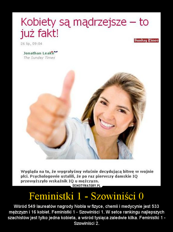Feministki 1 - Szowiniści 0