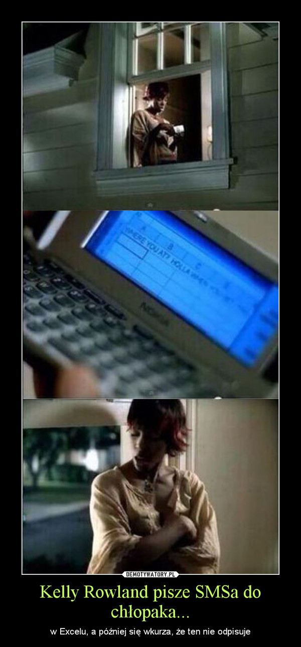 Kelly Rowland pisze SMSa do chłopaka... – w Excelu, a później się wkurza, że ten nie odpisuje 