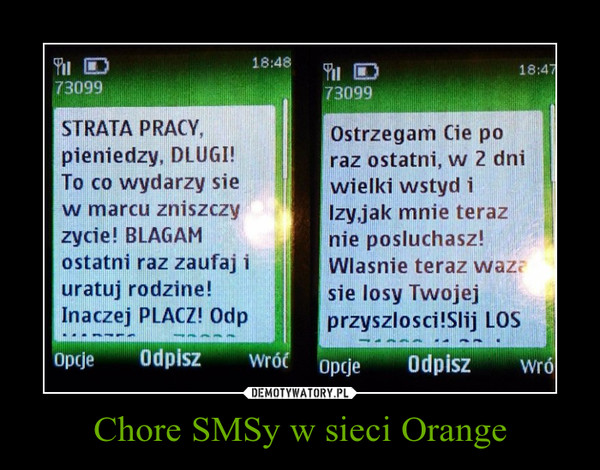 Chore SMSy w sieci Orange –  