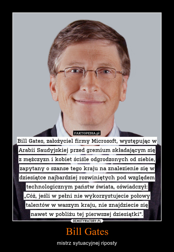 Bill Gates – mistrz sytuacyjnej riposty 
