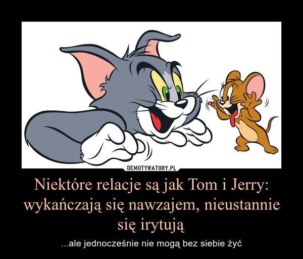 Niektóre relacje są jak Tom i Jerry: wykańczają się nawzajem, nieustannie się irytują – ...ale jednocześnie nie mogą bez siebie żyć 