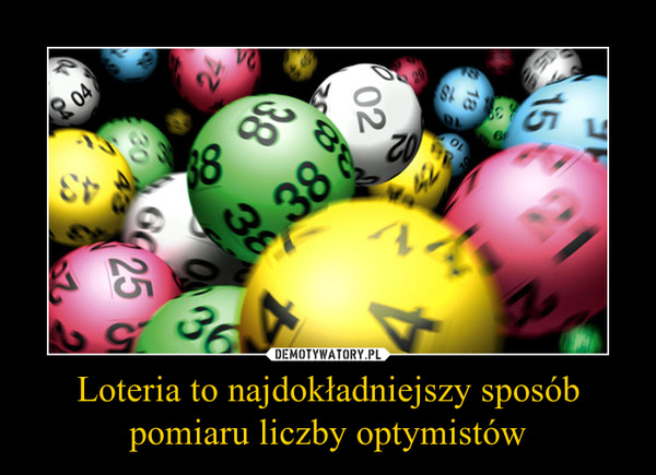 Loteria to najdokładniejszy sposób pomiaru liczby optymistów –  