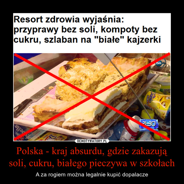 Polska - kraj absurdu, gdzie zakazują soli, cukru, białego pieczywa w szkołach – A za rogiem można legalnie kupić dopalacze 