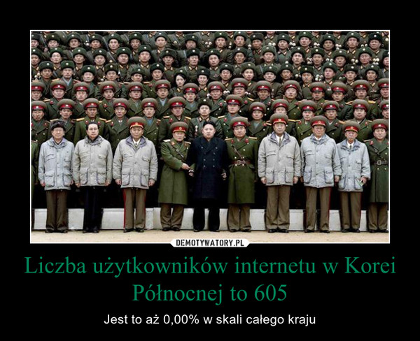 Liczba użytkowników internetu w Korei Północnej to 605 – Jest to aż 0,00% w skali całego kraju 