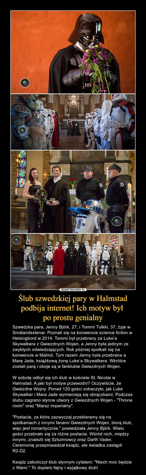Ślub szwedzkiej pary w Halmstad podbija internet! Ich motyw był 
po prostu genialny