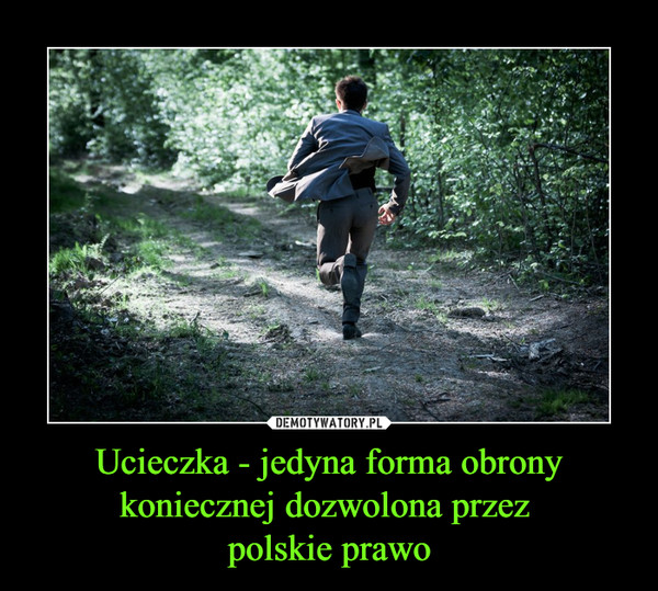 Ucieczka - jedyna forma obrony koniecznej dozwolona przez 
polskie prawo