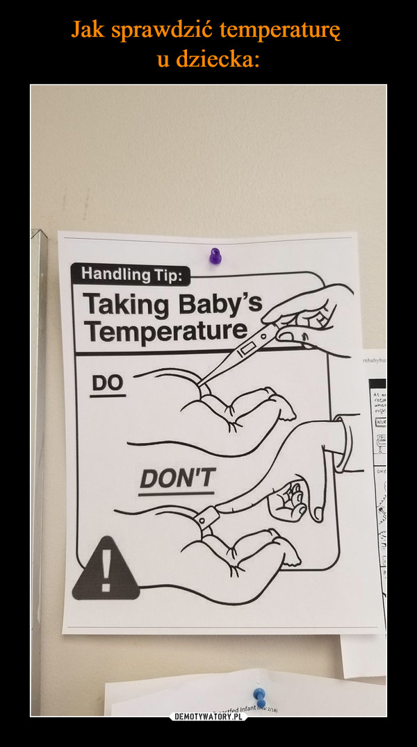  –  Taking Baby's temperature Handling Tip Do Don't