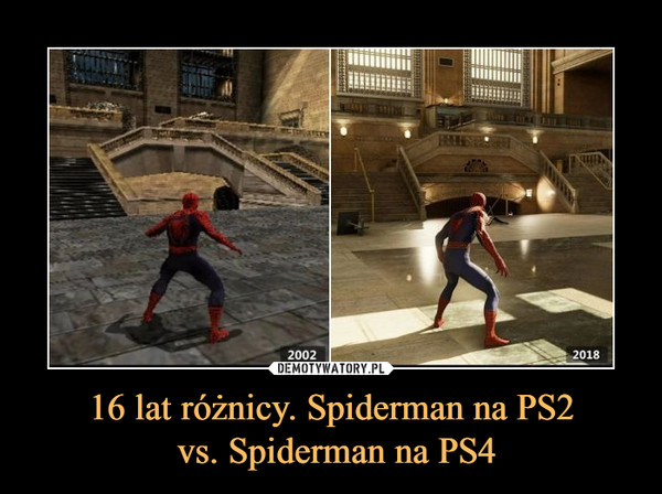 16 lat różnicy. Spiderman na PS2 vs. Spiderman na PS4 –  