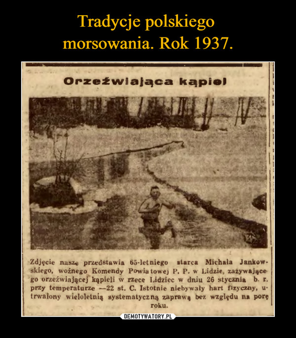 Tradycje polskiego 
morsowania. Rok 1937.