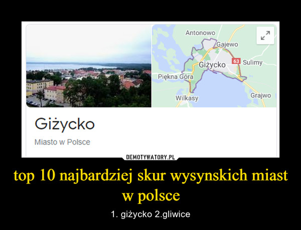 top 10 najbardziej skur wysynskich miast w polsce – 1. giżycko 2.gliwice 