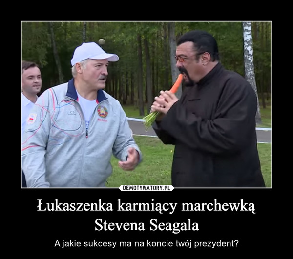 Łukaszenka karmiący marchewką Stevena Seagala – A jakie sukcesy ma na koncie twój prezydent? 