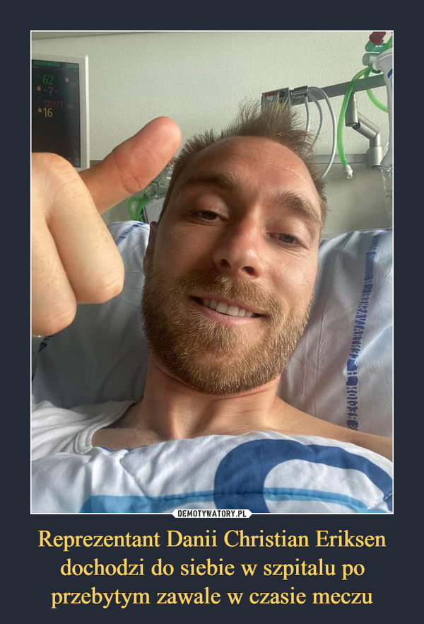 Reprezentant Danii Christian Eriksen dochodzi do siebie w szpitalu po przebytym zawale w czasie meczu –  
