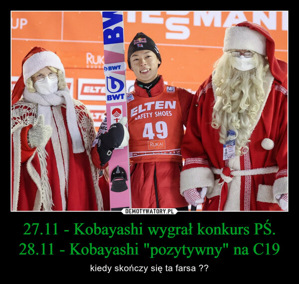 27.11 - Kobayashi wygrał konkurs PŚ. 28.11 - Kobayashi "pozytywny" na C19