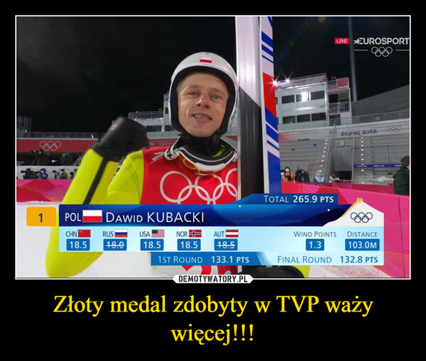 Złoty medal zdobyty w TVP waży więcej!!! –  