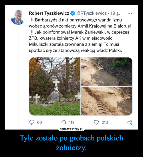 Tyle zostało po grobach polskich żołnierzy.