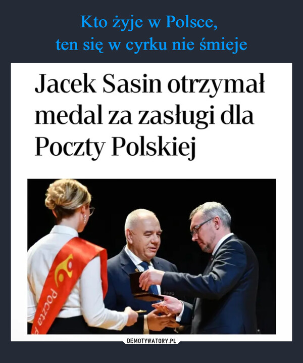  –  Jacek Sasin otrzymał medal za zasługi dla poczty polskiej