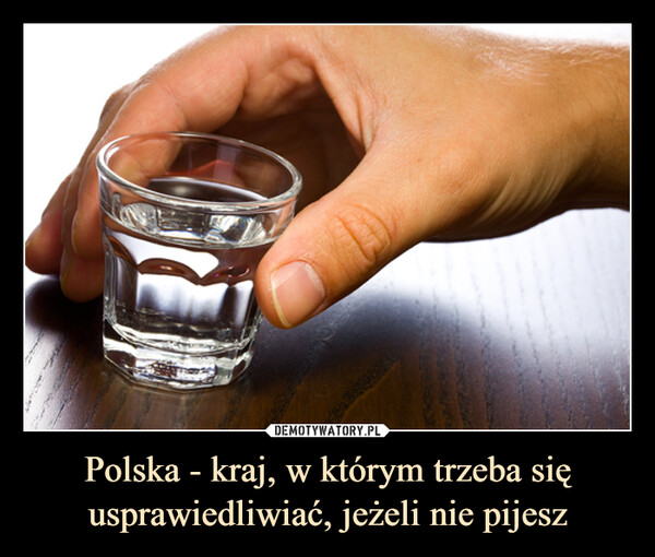 Polska - kraj, w którym trzeba się usprawiedliwiać, jeżeli nie pijesz –  
