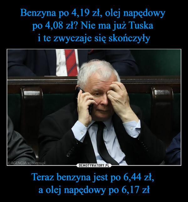 Teraz benzyna jest po 6,44 zł, a olej napędowy po 6,17 zł –  AGENCJA wyborcza.pl